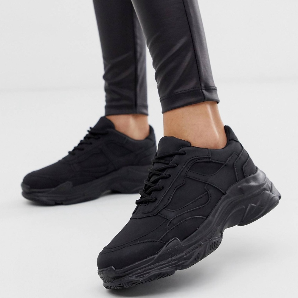 Public Desire Black Chunky Sneakers
